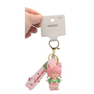 Miniso Sakura Series Fox Girl Keychain Strap Charm